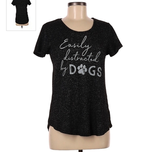 Maurices “Easily Distracted By Dogs” Graphic Tee T-Shirt Women's Medium M Grey - Picture 2 of 7